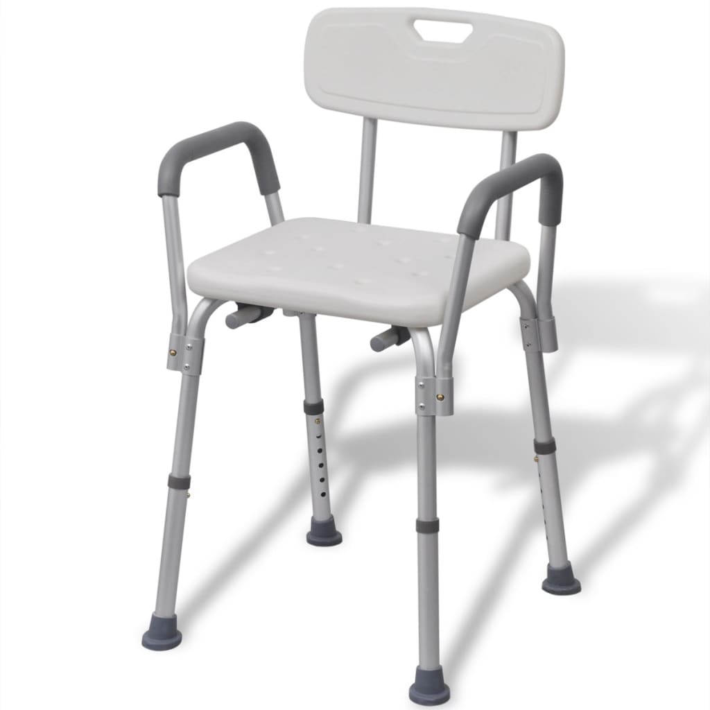 Chaise de douche vidaxl aluminium blanc