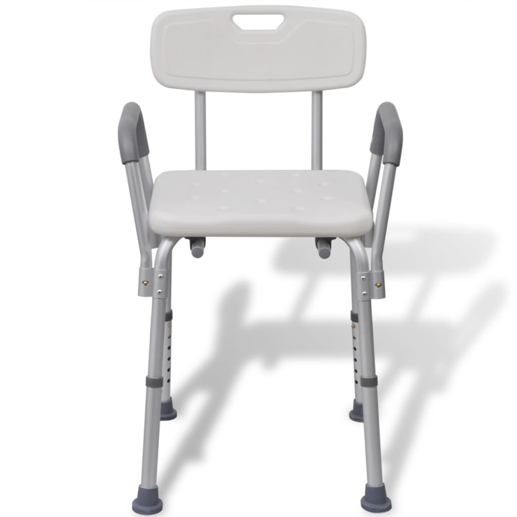 Chaise de douche vidaxl aluminium blanc