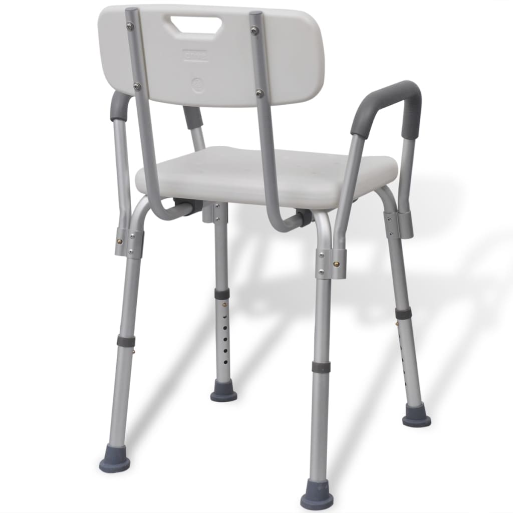 Chaise de douche vidaxl aluminium blanc