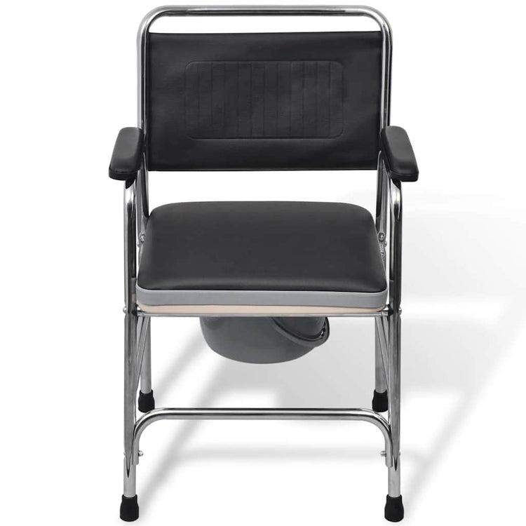 Vidaxl Chaise de toilette en acier noir