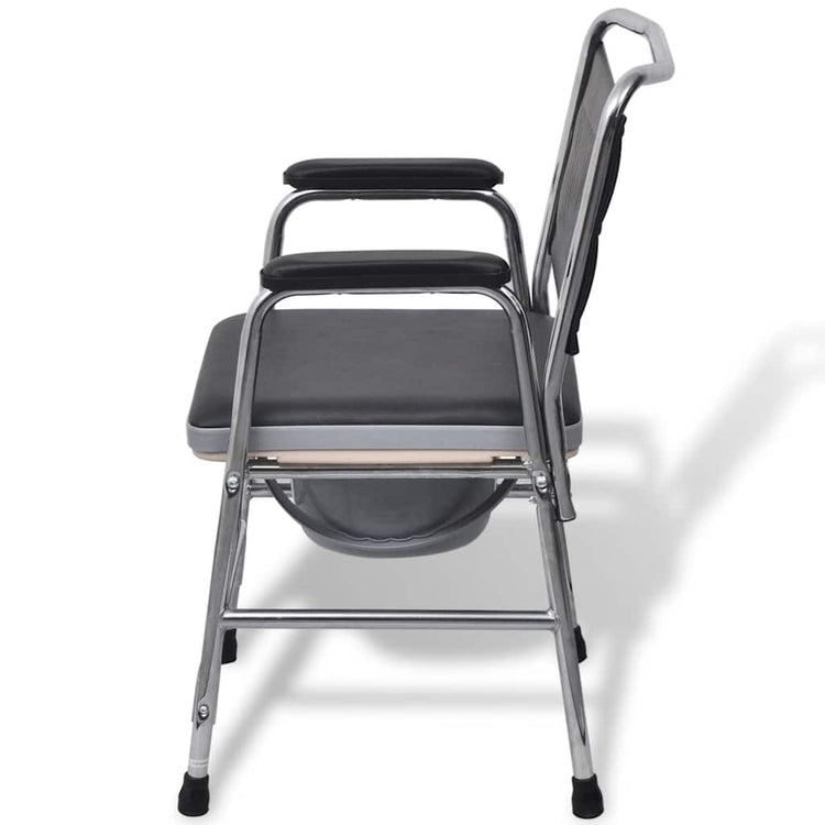 Vidaxl Chaise de toilette en acier noir
