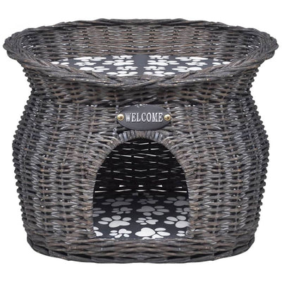Vidaxl Cat Bed House Scratching Post avec coussin saules