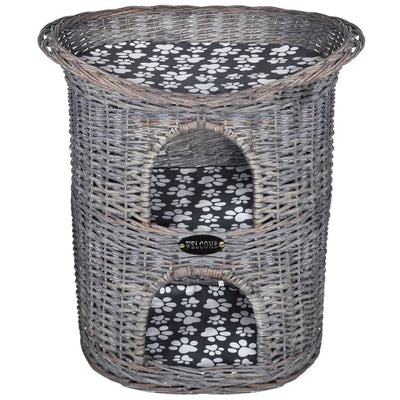 Vidaxl Cat Bed House Scratching Post 2 couches avec coussin saules