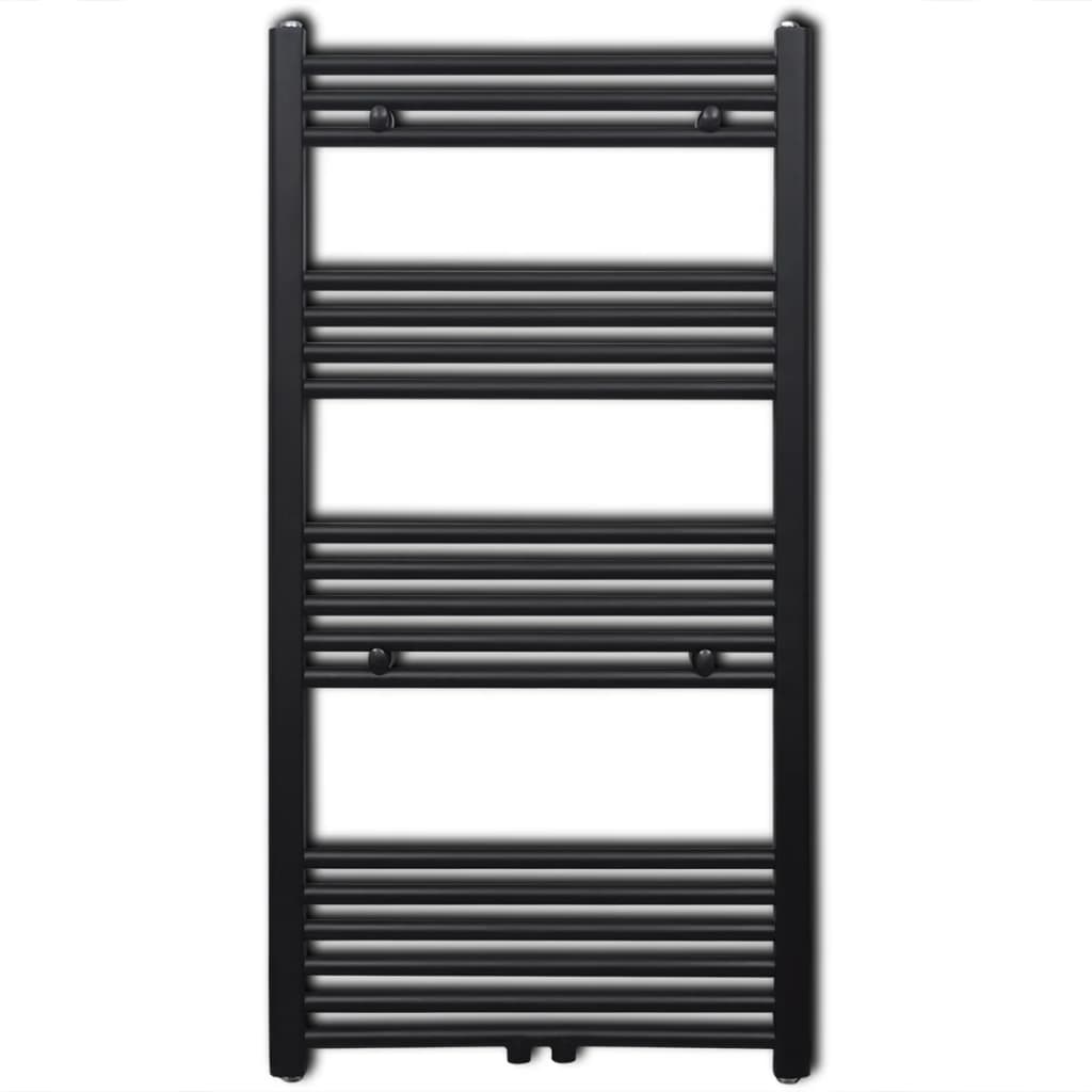 Rack de serviette de radiateur Vidaxl droit 600x1160 mm noir