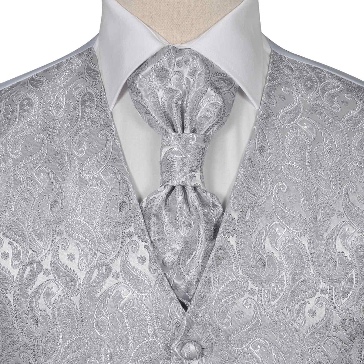 VidaXL ensemble gilet de mariage pour hommes argent 56 polyester