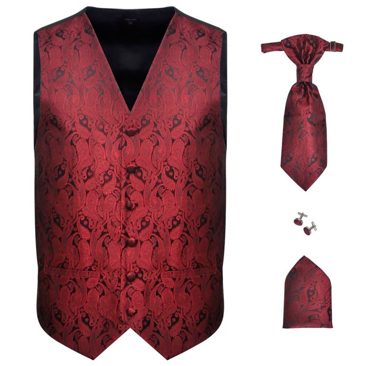 Vidaxl Paisley Mariage Carte Set pour hommes Taille 54 Bordeaux Rood