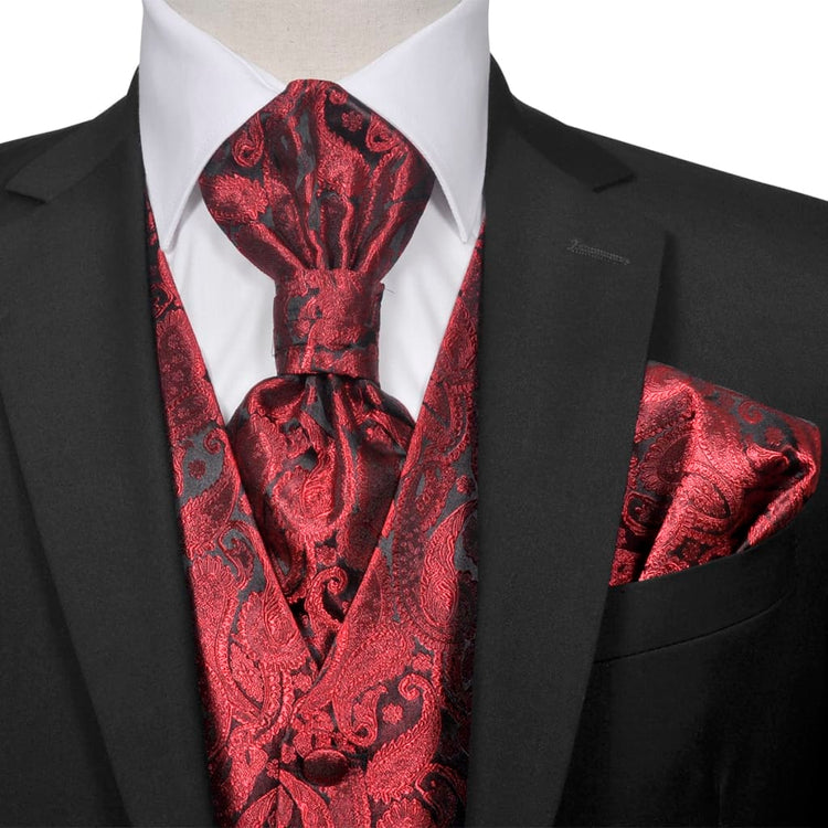 Vidaxl Paisley Mariage Carte Set pour hommes Taille 54 Bordeaux Rood