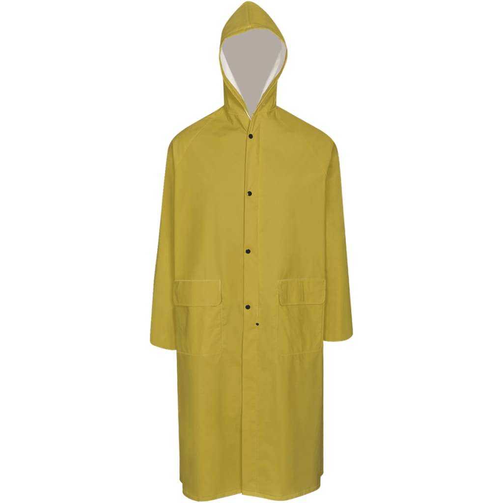 VidaXL imperméable long, résistant à l'eau, très robuste, avec capuche, jaune XL