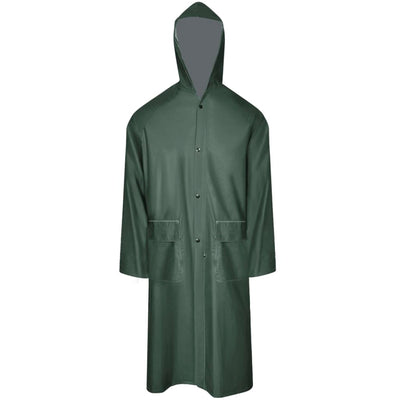 VidaXL imperméable long résistant à l'eau très robuste avec capuche vert l