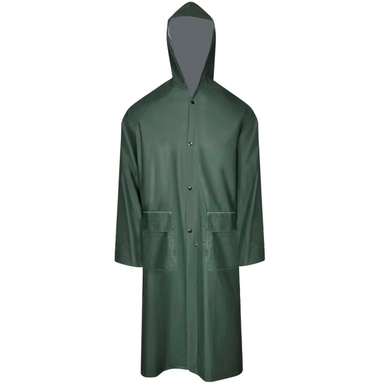 VidaXL imperméable long, résistant à l'eau, très robuste, avec capuche, vert XL