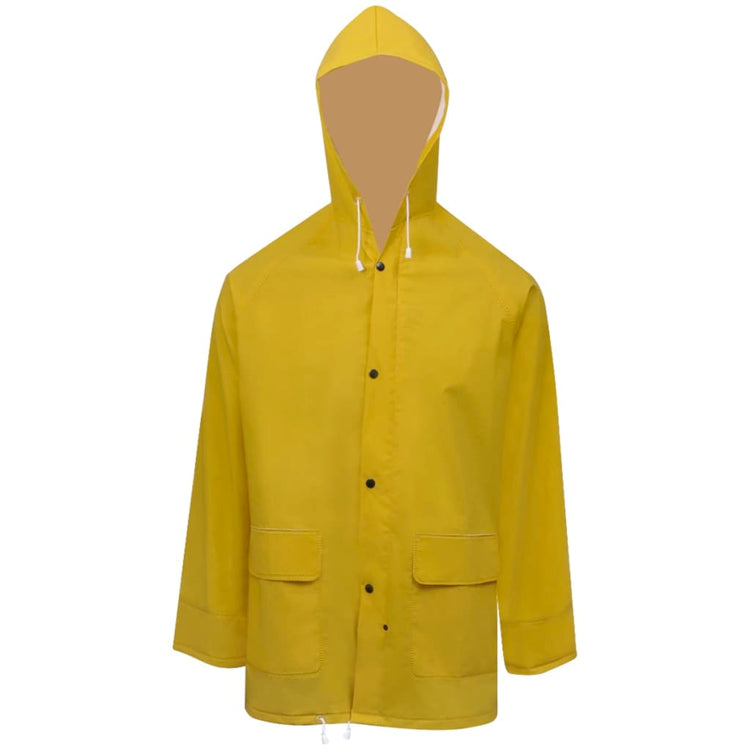 VidaXL combinaison de pluie deux pièces imperméable avec capuche jaune l
