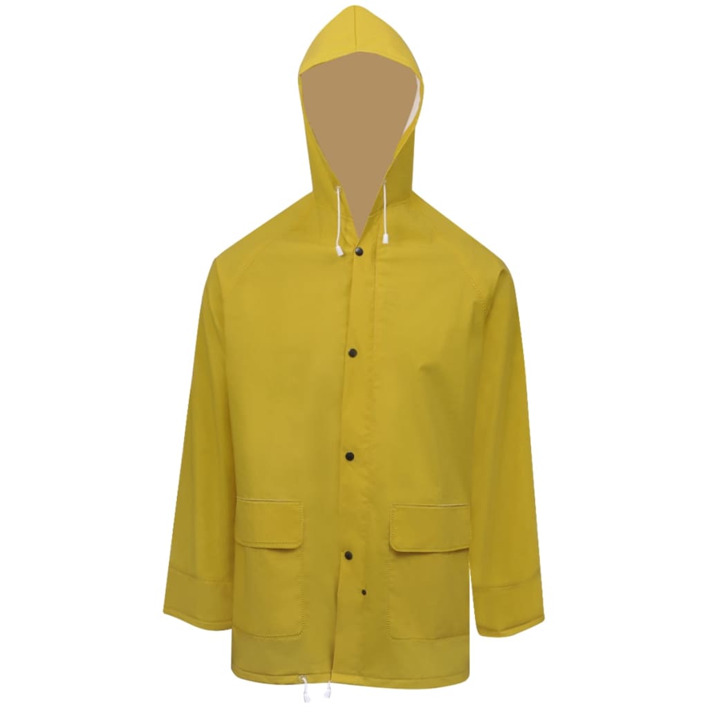 VidaXL combinaison de pluie deux pièces imperméable avec capuche jaune XXL