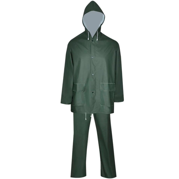 VidaXL combinaison de pluie deux pièces imperméable avec capuche vert xl