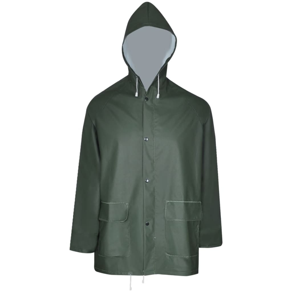 VidaXL combinaison de pluie deux pièces imperméable avec capuche vert xl