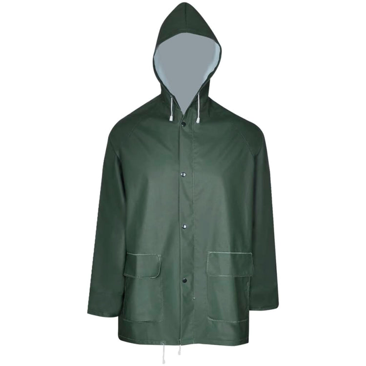 VidaXL combinaison de pluie deux pièces imperméable avec capuche vert xl