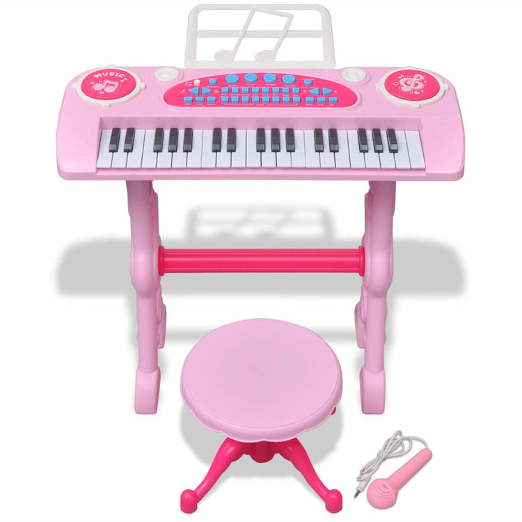 Clavier jouet vidaxl avec microphone de selles et 37 touches rose