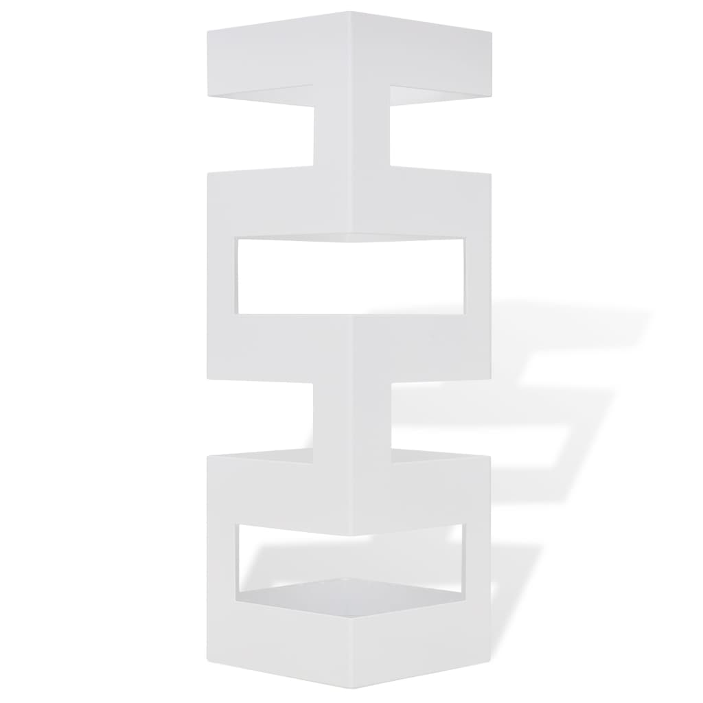 Vidaxx porte-parapluie et canne carré blanc en acier 48,5 cm