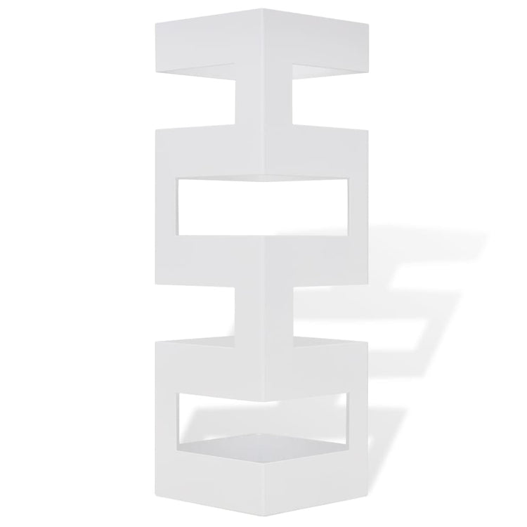 Vidaxx porte-parapluie et canne carré blanc en acier 48,5 cm
