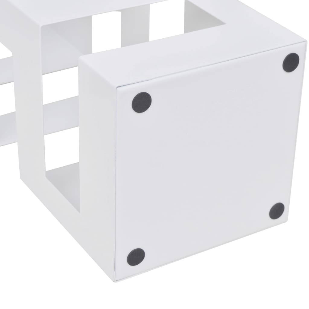 Vidaxx porte-parapluie et canne carré blanc en acier 48,5 cm