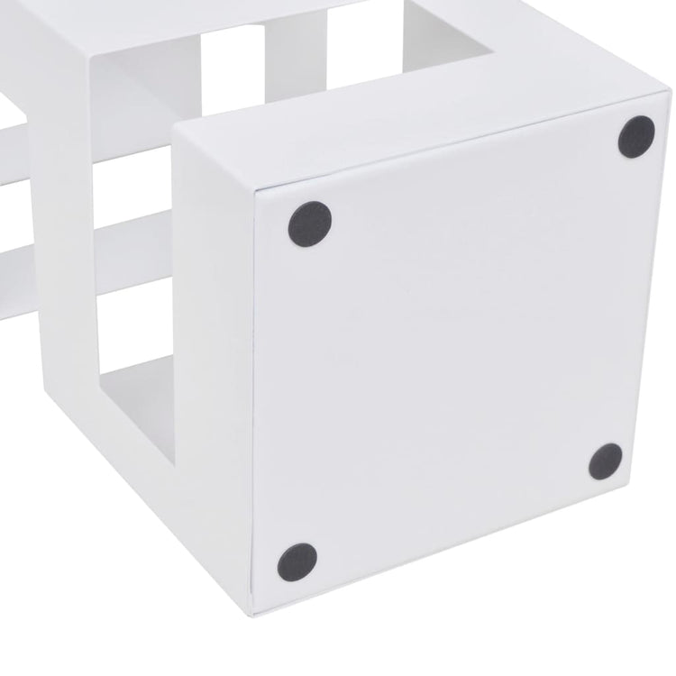 Vidaxx porte-parapluie et canne carré blanc en acier 48,5 cm