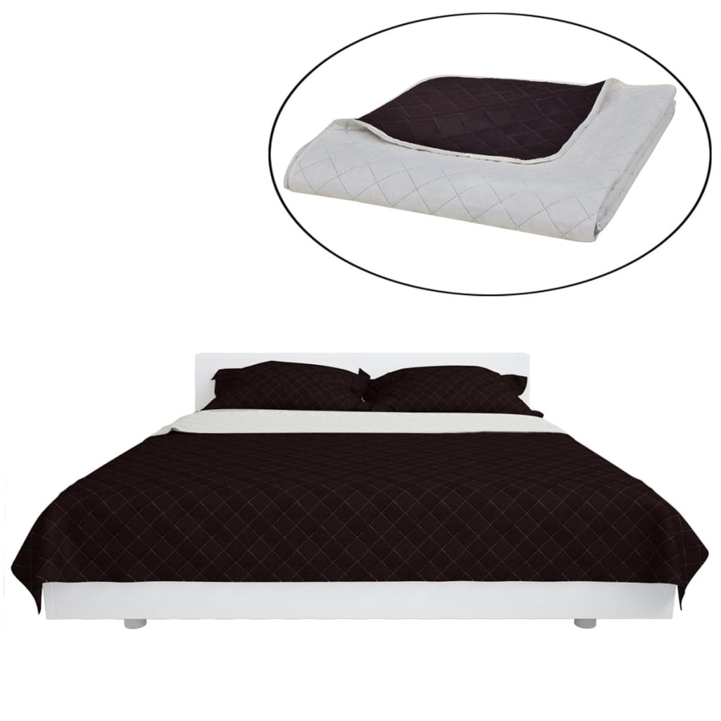 Vidaxl lit matelassé à double face 170x210 cm brun beige
