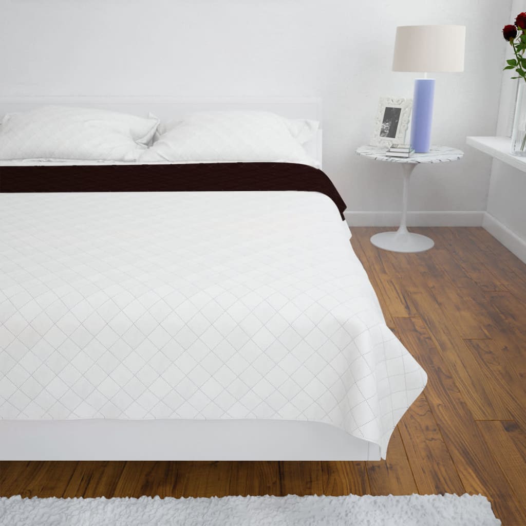 Vidaxl lit matelassé à double face 170x210 cm brun beige