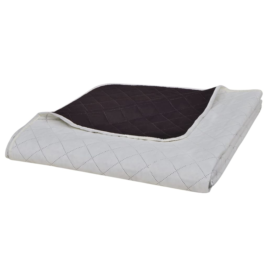 Vidaxl lit matelassé à double face 230x260 cm brun beige