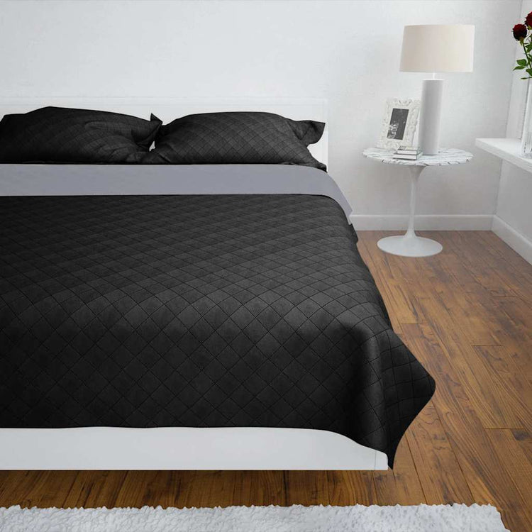 Vidaxl Litspread Tandned Double côté 220x240 cm gris noir