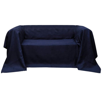 Couverture de la banque Vidaxl microsuede bleu marine 210 x 280 cm