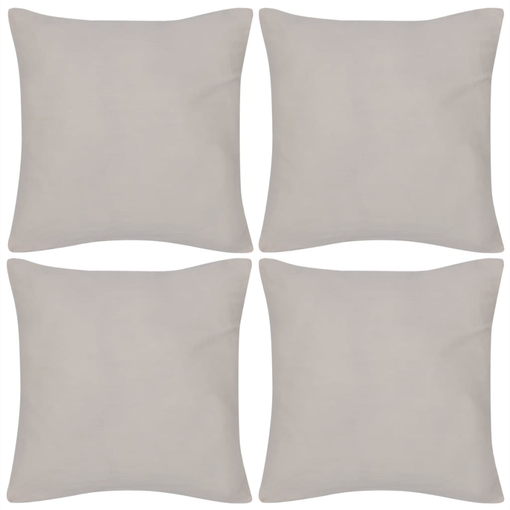 Coussin de vidaxl couvre le coton 50 x 50 cm beige 4 pièces