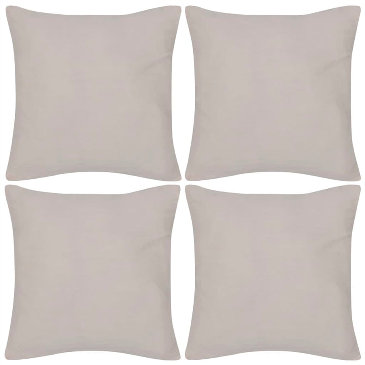 Coussin de vidaxl couvre le coton 50 x 50 cm beige 4 pièces