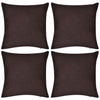 Coussin de vidaxl couvre en coton 50 x 50 cm brun 4 pièces