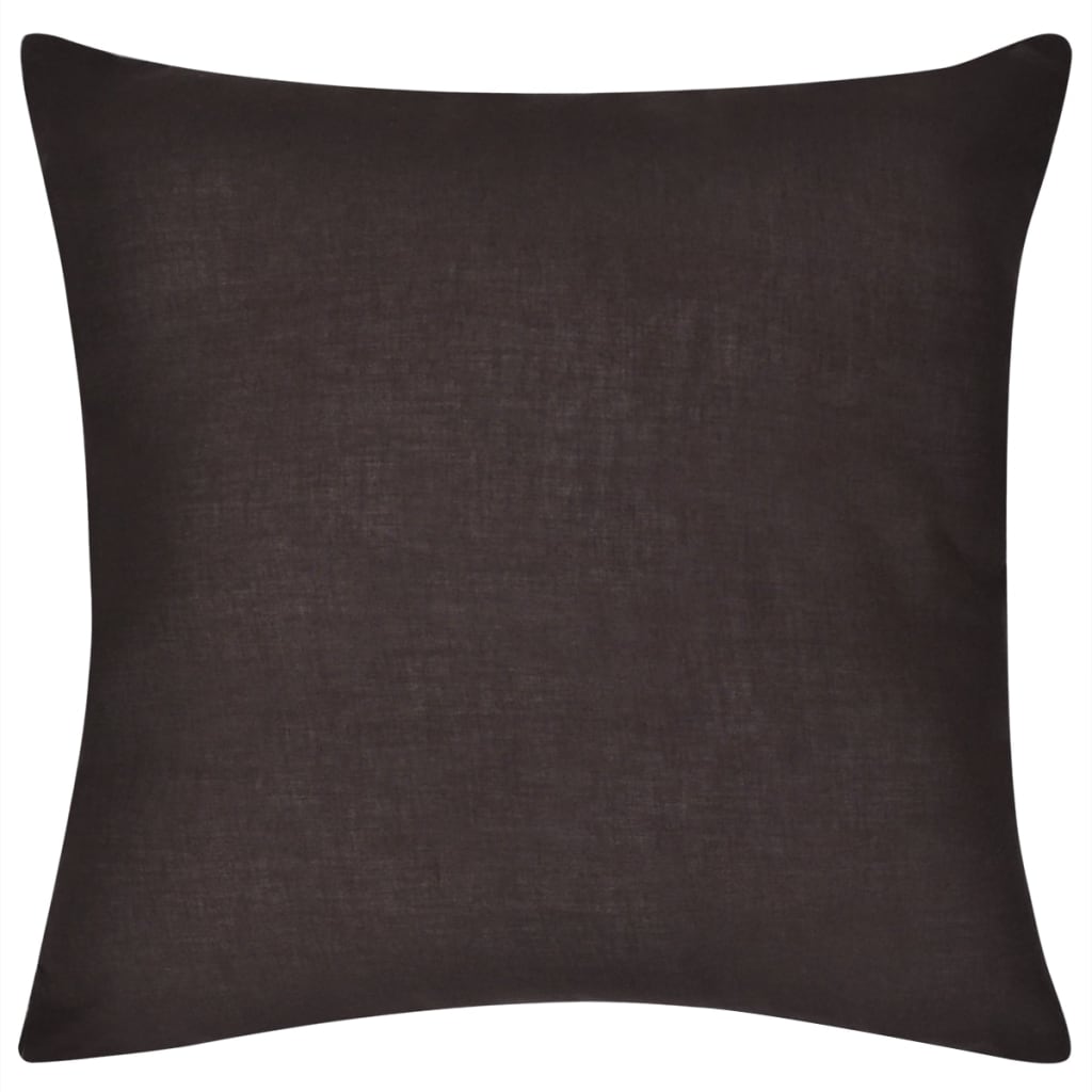 Coussin de vidaxl couvre en coton 50 x 50 cm brun 4 pièces