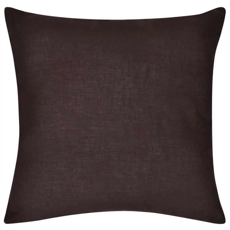 Coussin de vidaxl couvre en coton 50 x 50 cm brun 4 pièces