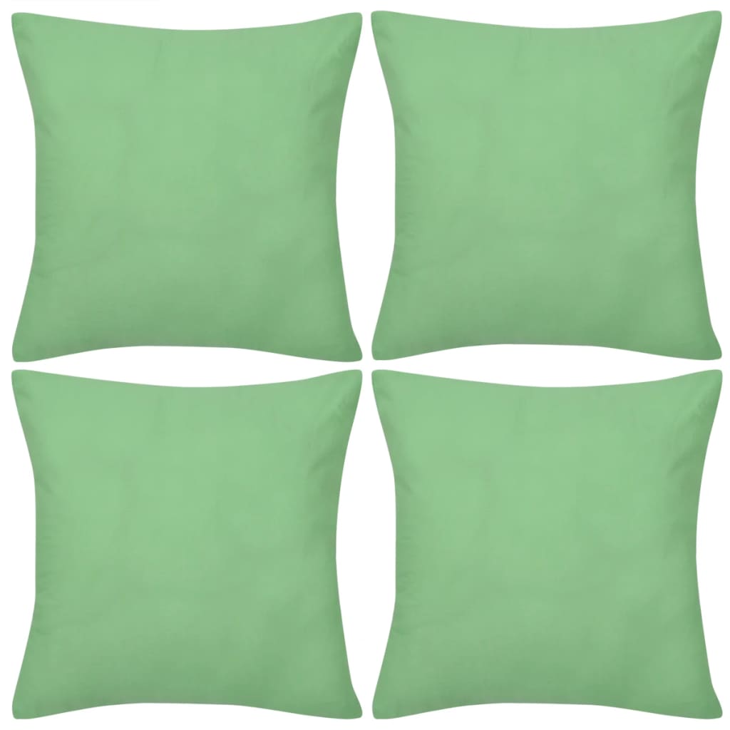 Coussin de vidaxl coton coton 40 x 40 cm de pomme verte 4 pièces