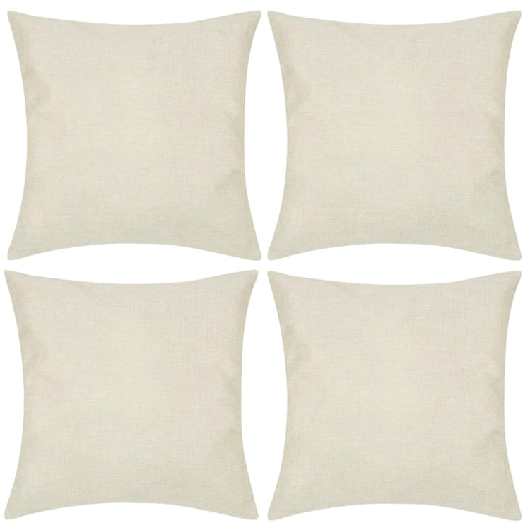 Coussin vidaxl couvre le lin look 80 x 80 cm beige 4 pièces