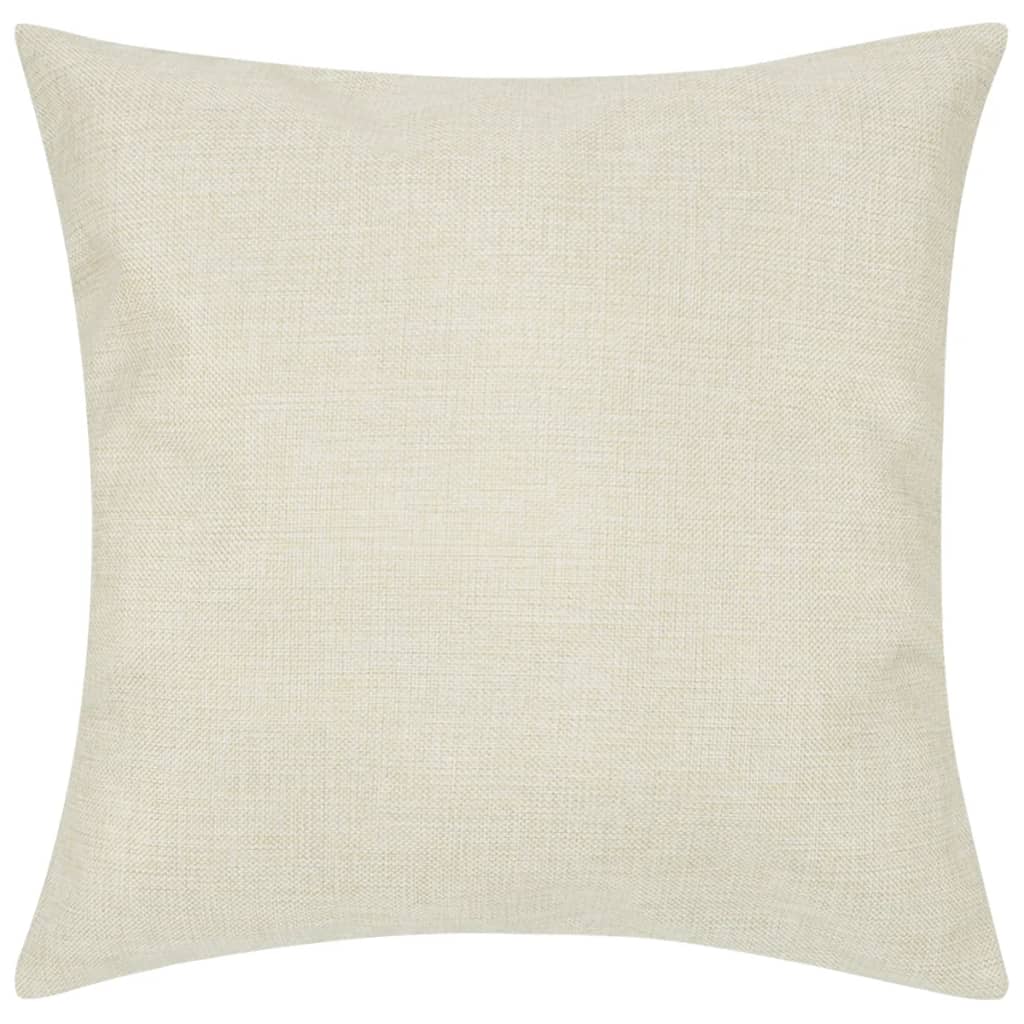Coussin vidaxl couvre le lin look 80 x 80 cm beige 4 pièces