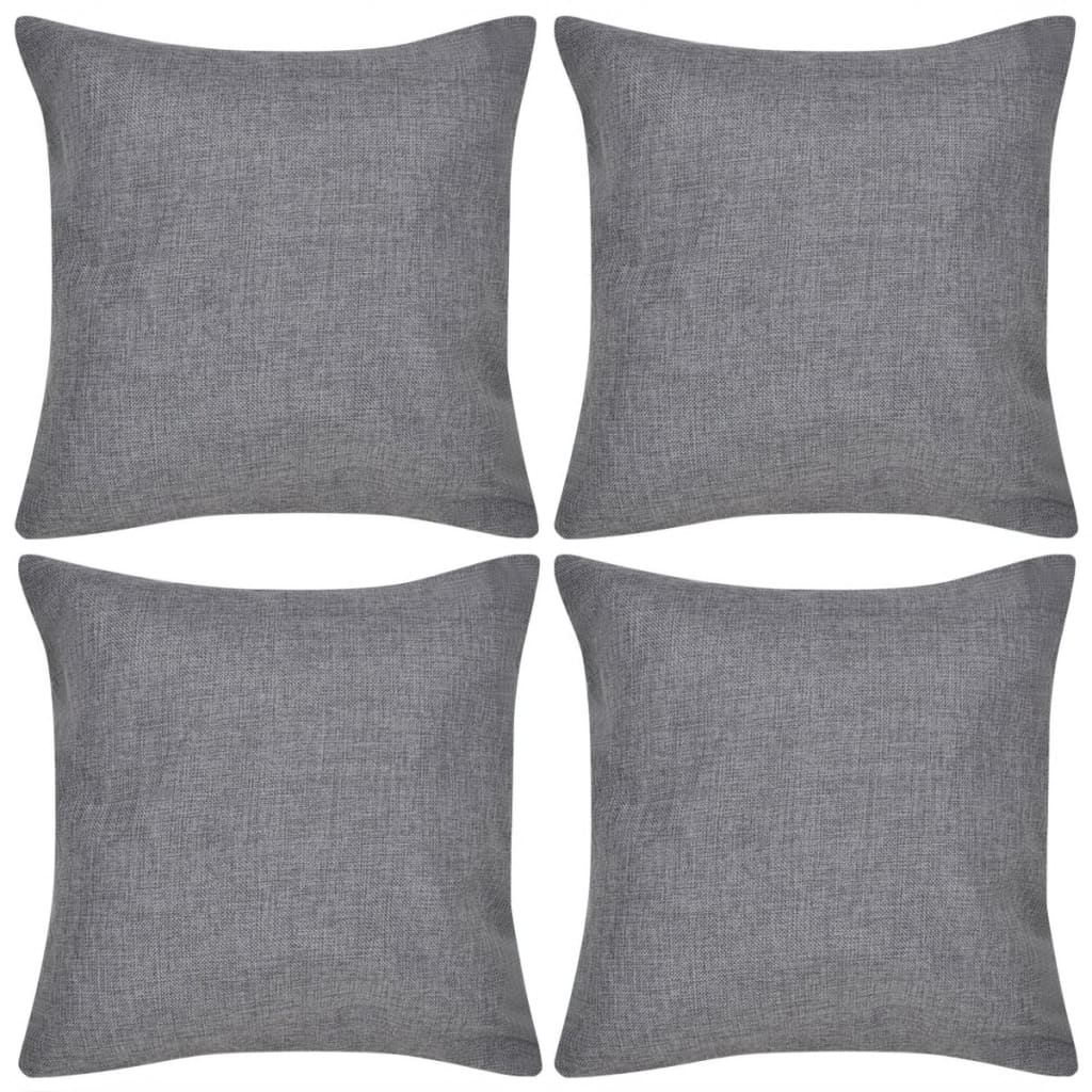 Coussin vidaxl couvre le linge look 40 x 40 cm anthracite 4 pièces