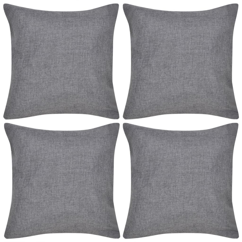 Coussin vidaxl couvre le linge look 50 x 50 cm anthracite 4 pièces