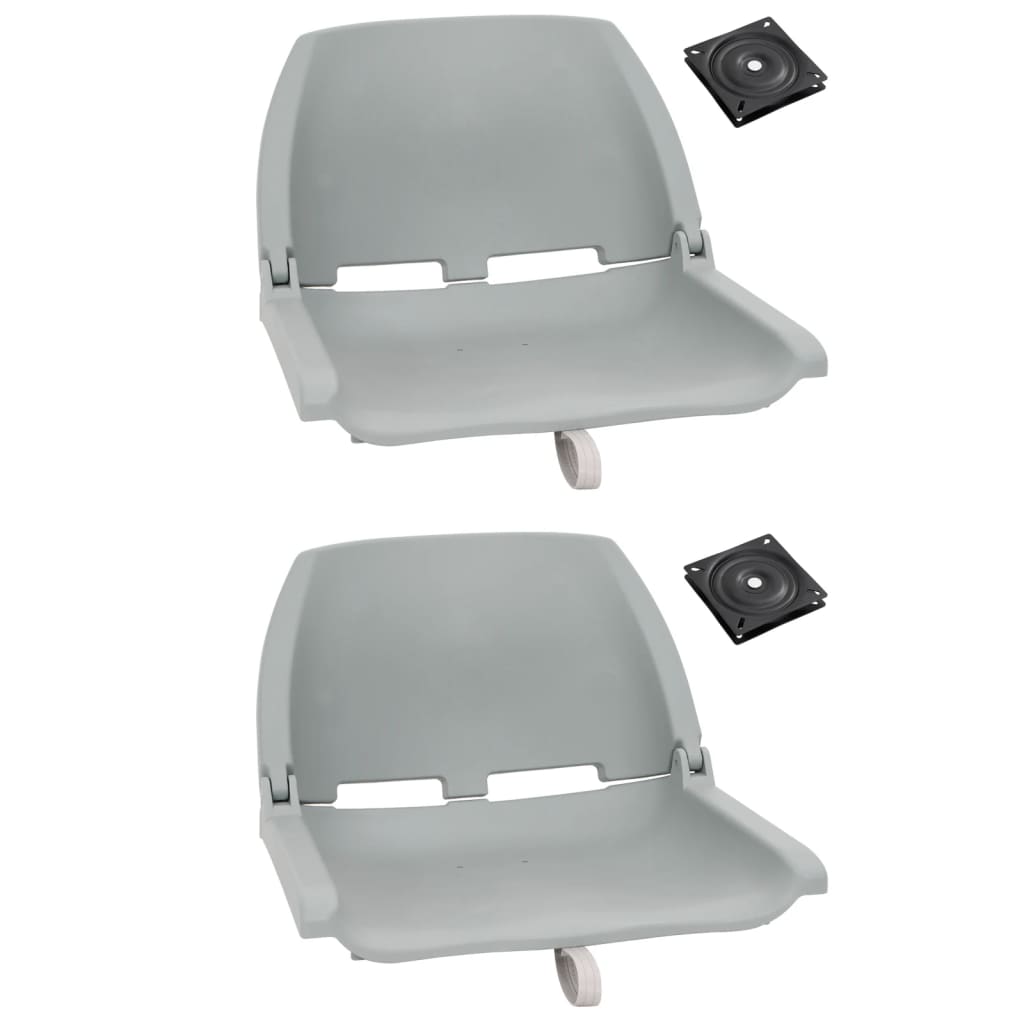 Vidaxl 4 pièces de siège de bateau ensemble gris pliable