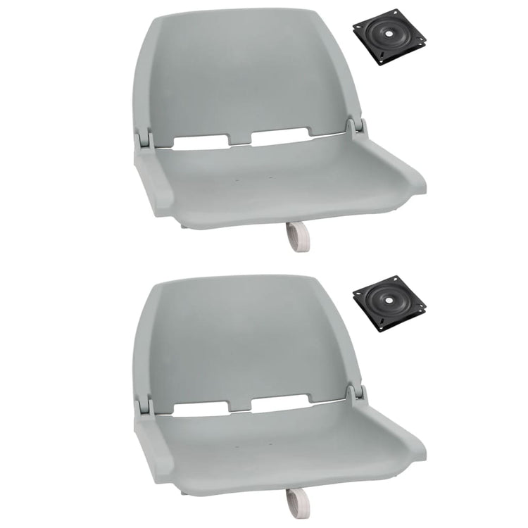 Vidaxl 4 pièces de siège de bateau ensemble gris pliable
