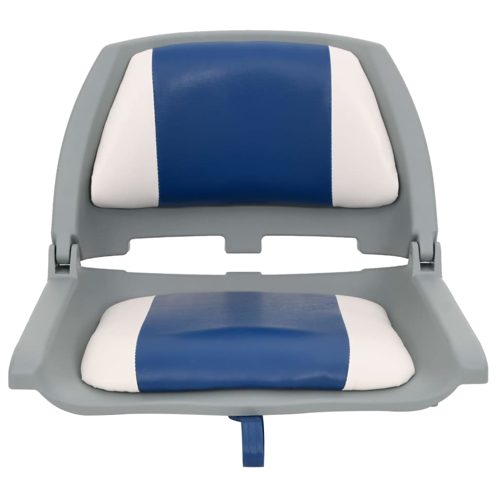 Vidaxl 4 pièces de siège de bateau avec coussins bleu-blanc pliable