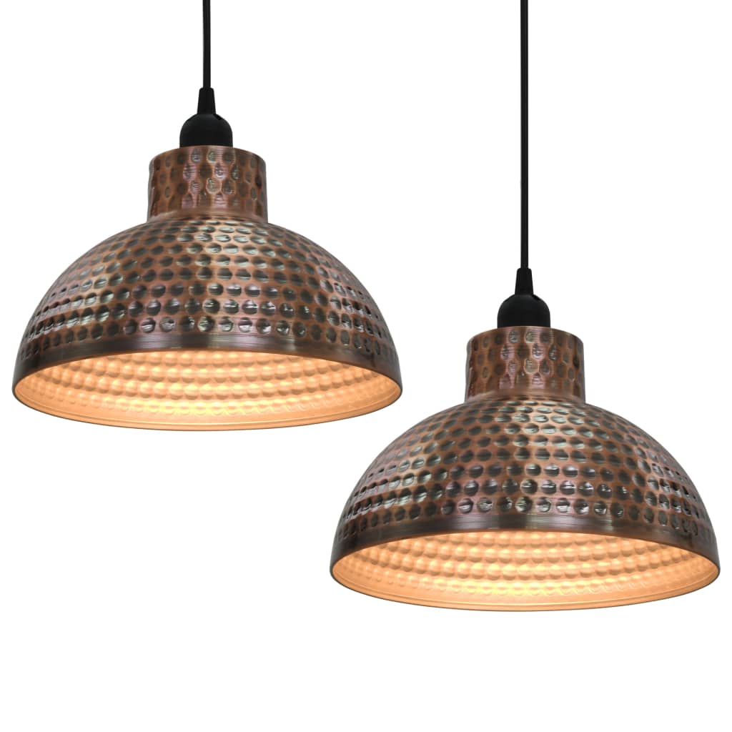 Lampes de plafond Vidaxl à moitié en forme de cuivre - 2 pcs colorés