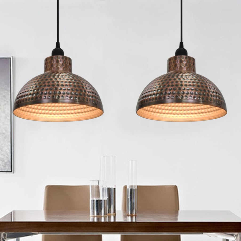 Lampes de plafond Vidaxl à moitié en forme de cuivre - 2 pcs colorés