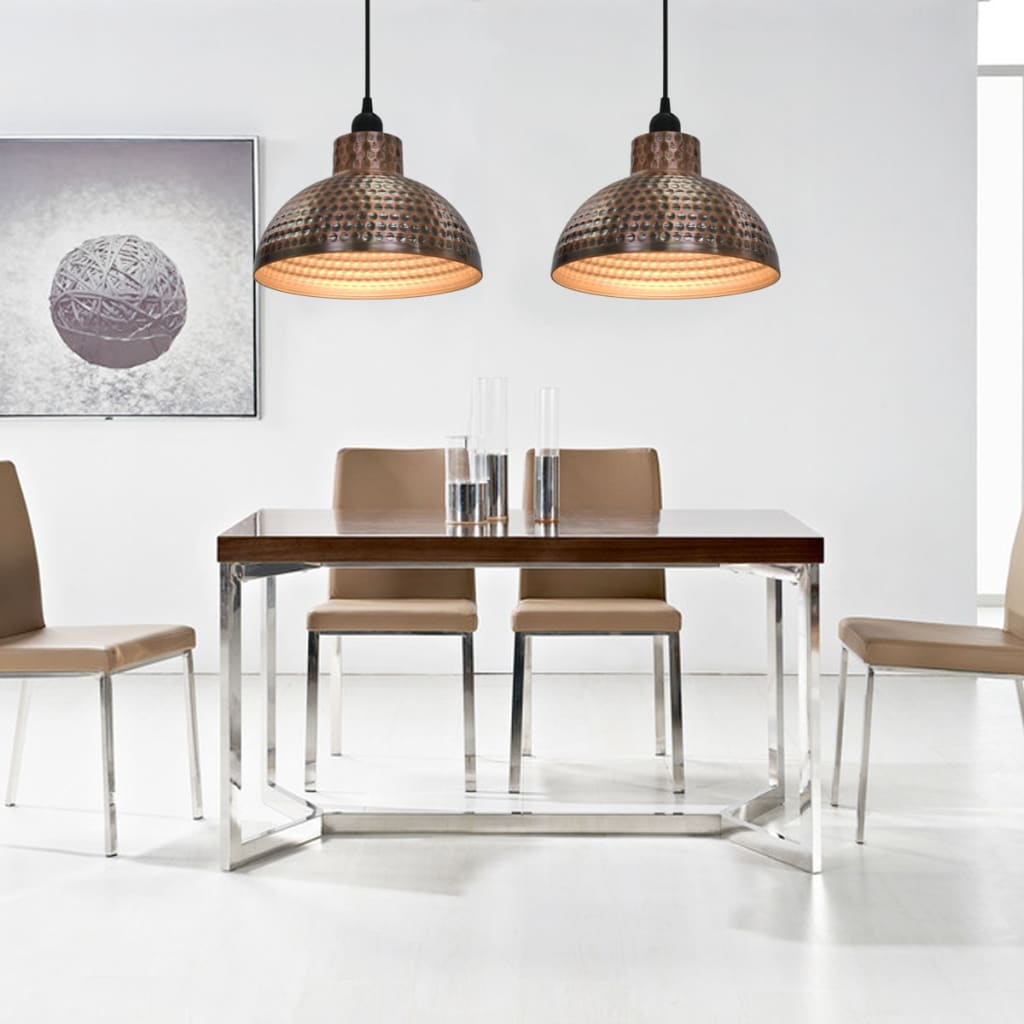 Lampes de plafond Vidaxl à moitié en forme de cuivre - 2 pcs colorés