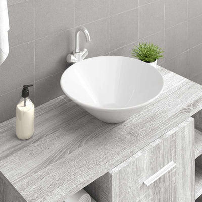 Vidaxl Watens 2 PCS 42x42x14 cm blanc céramique