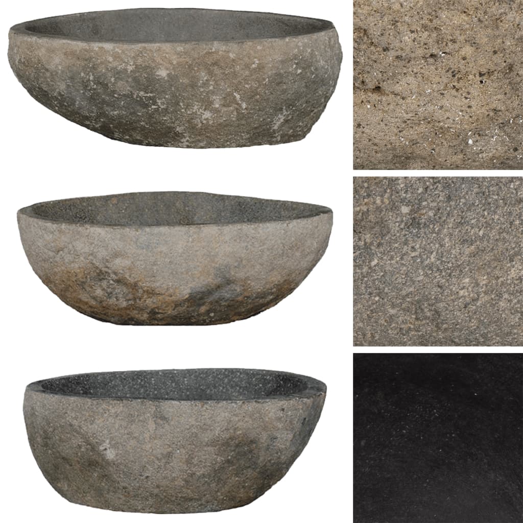 Vidaxl lavabo ovale (29-38) x (24-31) cm Stone de la rivière