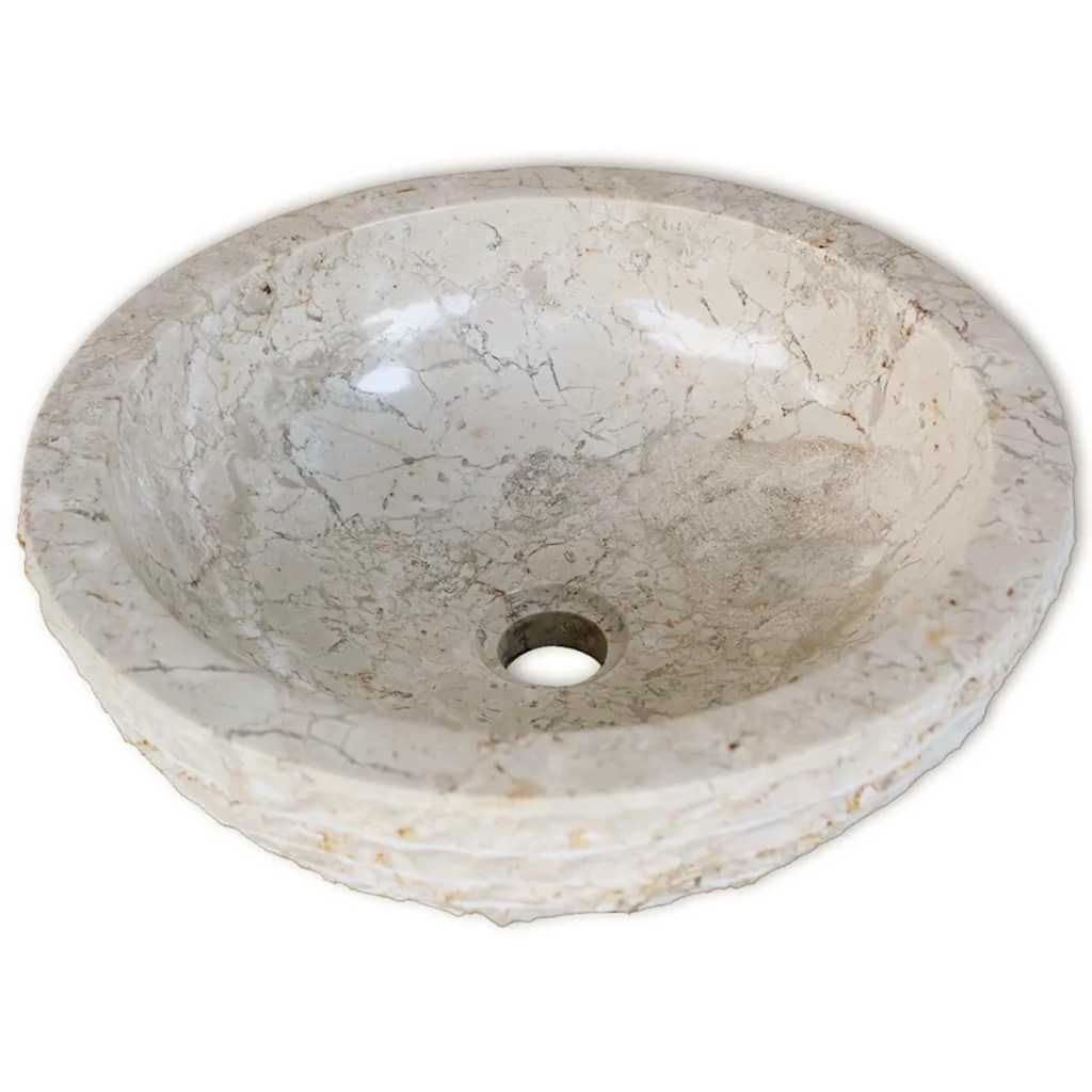 Vidaxl Washbasin de 40 cm Crème en marbre