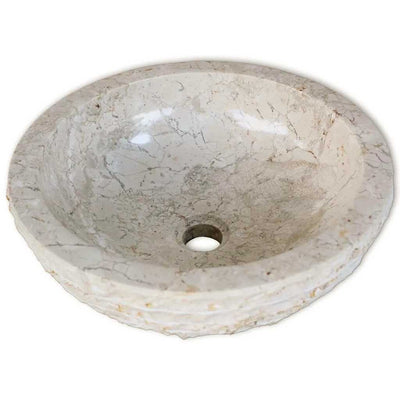 Vidaxl Washbasin de 40 cm Crème en marbre