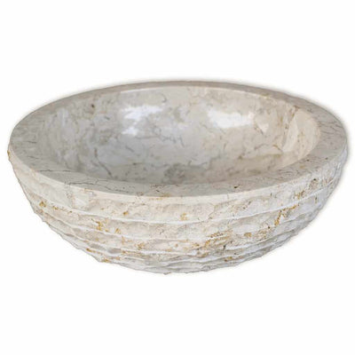 Vidaxl Washbasin de 40 cm Crème en marbre